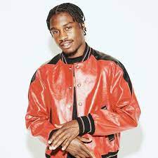 Lil Tjay Red Leather Jacket Leather Jacket Bomber Jacket