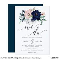 Navy Blooms Wedding Invitation Zazzle Com Wedding Invitations Wedding Invitations Boho Cheap Wedding Invitations