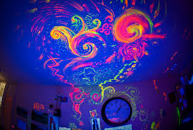 Glow In The Dark Wall Art Neon Painting Black Light Room Wall Painting