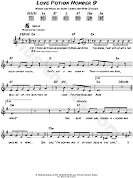 Watch the video for love potion no. The Searchers Love Potion Number 9 Sheet Music Leadsheet In E Minor Transposable Download Print Love Potion Number 9 Sheet Music Music Charts