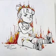 Day 19 Scorched Whenever Maggi Throws A Tantrum Somebody Is Bound To Get Scorched Hehe I Need To Practice Drawing Fire I Drawings Book Art Cute Drawings