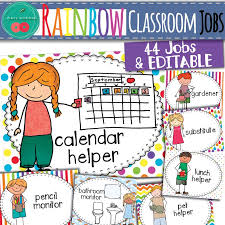 Classroom Jobs Rainbow Theme Classroom Decor Classroom Jobs Classroom Jobs Display Rainbow Theme Classroom