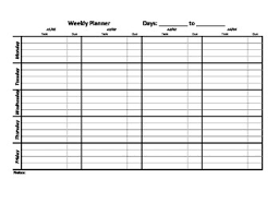 Weekly Assign Chart Blank 4 Block A B Schedule