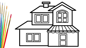 The siding is coral, the trim is plum, and the shutters black. Kids House Drawing Colour Novocom Top