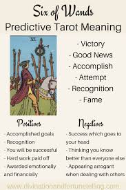Simply replace the 'day' for the 'week' in the descriptions and you're done! Future Tarot Meanings Six Of Wands Lisa Boswell