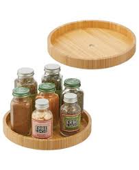 mDesign 9" Round Bamboo Lazy Susan Spinner for Kitchen/ Pantry, 2 Pack,  Natural