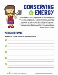 Conserving Energy Worksheet Education Com Energy Conservation Energy Activities Energy