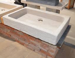 Evier Beige En Pierre Naturelle Calcaire 90 Cm X 60 Cm Bca Materiaux Evier Evier Pierre Calcaire