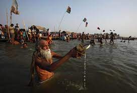Gange Bagno Sacro India India Indie