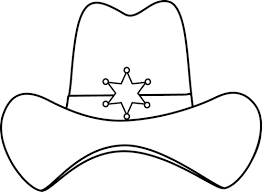 Sheriff Printable Black And White Sheriff Cowboy Hat Clip Art Image Black And White Cowboy Crafts Cowboy Hat Crafts Wild West Theme