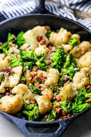 I followed some of the suggestions and added diced boneless skinless chicken breast (stir fried first in the pan) to make it a. Bacon Parmesan Roasted Cauliflower And Broccoli Recipe