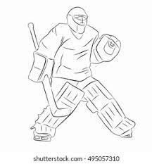 Illustration Ice Hockey Goalie Black Draw Stock Vector (Royalty Free)  495057310 | Shutterstock