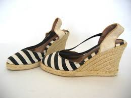 Black And White Striped Wedges Black And White Striped Espadrille Wedges By Thelovedone On Etsy Espadrilles Espadrilles Wedges Wedges