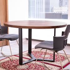 Minimally Design Meeting Table Made From Solid North American Hardwood And A Metal Base