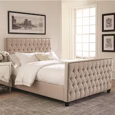 Upholstered beds at the best prices online: Saratoga Beige Fabric Upholstered Bed By Scott Living 300714q