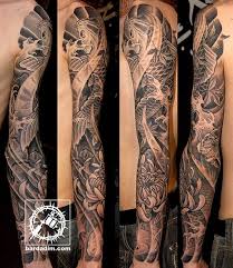 Black And White Koi Fish Tattoo Sleeve Japanese Koi Sleeve By George Bardadim Bardadim Tattoo Nyc Koi Tattoo Sleeve Japanese Tattoo Tattoos