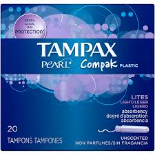 Tampax Pearl Compak Lites Unscented Plastic Tampons 20 Ct Box Feminine Care Houchen S My Iga