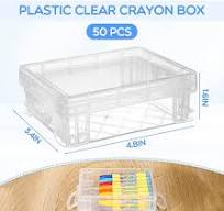 Amazon.com: Suzile 50 Pcs Plastic Crayon Box with Lid 4.8 x ...