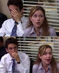 The natural reactions of BJ Novak and Jenna Fischer to the Michael and  Oscar unscripted kiss scene are priceless. : r/DunderMifflin