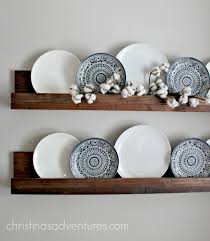 Simple Diy Ledge Shelf Tutorial Christina Maria Blog Wooden plate rack wood stand display holder lids holds 7 new heavy duty #j. simple diy ledge shelf tutorial