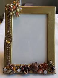 Embellished Vintage Jewelry And Button Picture Frame Kreativer Bilderrahmen Kreativ Und Bilderrahmen