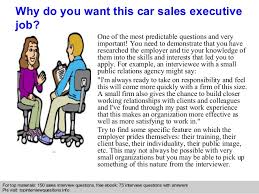 20 job duties statements for sales executive resume. Car Sales Executive Interview Questions And Answers