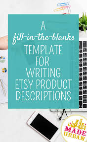 Free Product Description Template Sample Made Urban In 2020 Selling Crafts Online Etsy Business Selling Handmade Items