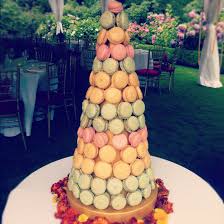 Macaron Tower Made Of Pistachio Passion Fruit And Raspberry Macarons Macaron Tower Food Fruits Of Passion