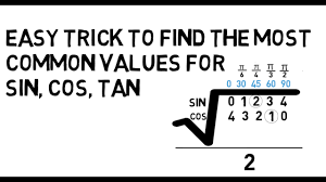 easy trick to find exact values for sin cos tan