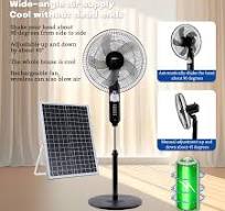 16 Inch Solar Fan 12V AC/DC Rechargeable Fan Home Commercial Stand Fan with  Solar Panel and LED Light - AliExpress