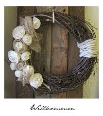 Lebe Glucklich Kranze Diy Stoffblumen Rosen Basteln