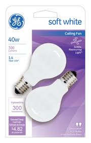 This episode is a quick fix for a bulb out in a ceiling. Soft White Ceiling Fan Bulbs 40 Watt 2 Pk K B True Value