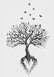 Birds Flying And Tree Without Leaves Tattoo Design Tree Of Life Tattoo Tree Tattoo Family Tree Tattoo