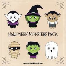 Who are the best halloween characters in cartoons? Download Six Pack Of Cute Halloween Characters For Free Halloween Doodle Vintage Halloween Cards Halloween Cartoons