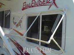 Wow A Fully Adjustable Removable Camper Awning From Pvc Amazing Diy Tutorial By Wacky Pup Camper Awnings Diy Awning Window Awnings