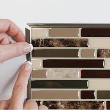 Smart Edge Ambra 0 27 In W X 18 H Bronze Self Adhesive Decorative Mosaic Wall Tile Trim 8 Pack Tile Trim Mosaic Wall Tiles Smart Tiles