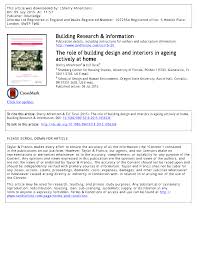 Maybe you would like to learn more about one of these? Pdf The Role Of Building Design And Interiors In Ageing Actively At Home