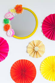 It would be helpful to have a piece of posterboard on hand to make the templates, as well. Diy Crepe Paper Flower Mirror Decor Diy Mexican Fiesta Mirror With Paper Flowers Diy Wedding Blog Bespoke Bride Wedding Blog