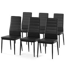 Leur structure est fabriquée en hêtre massif recouvert d'un vernis étanche et facile d'entretien. Jeobest Chaises De Salle A Manger 6 Pcs Haut Dossier Confortable Similicuir Noir Achat Vente Chaise Cdiscount