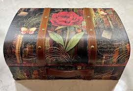 Vintage PUNCH STUDIO The Gifted line Decorative Rose Flower Chest Trunk Box  | eBay