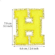 H, or h, is the eighth letter in the iso basic latin alphabet. English Letter H Iron On Repair Patches Alphabet Sewing Appliques Clothing Badges With Gold Glitters Border Adhesive Back Sticker Yellow H Hyellow Walmart Com