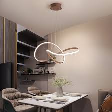 If your ceiling is higher than eight feet high, the recommended clearance is 36 to 40 inches. Brown Modern Led Dining Room Chandelier Adjustable Height Line Hanging Surface Mount Chandelier Lighting Diameter 53 63 78cm Chandeliers Aliexpress