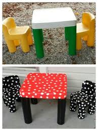 This Was My 1991 Little Tikes Table And Chairs A Few Cans Of Spray Paint And A Few Hours Later Its Not My Daught Minnie Mouse Bedroom Kids Room Kids Furniture