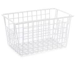 Small White Wire Storage Basket In 2020 Wire Basket Storage Wire Storage Storage Baskets