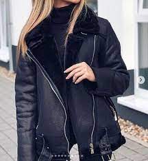 Maybe you would like to learn more about one of these? Zara Schwarz Kunstleder Lammfell Pelz Double Faced Bikerjacke Aviator Coat Neu Ebay