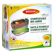 Biosack compostable food caddy liners, 2 x 120 bags. Biosak Compostable Kitchen Bin Liners 125 Count Costco