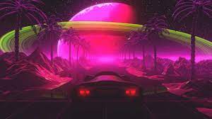 Free Motion Graphic Virtual Background Neon Pink 80s Car Retrowave Outrun Sci Fi Vj Loop Video Digital Wallpaper Retro Illustration Wallpaper