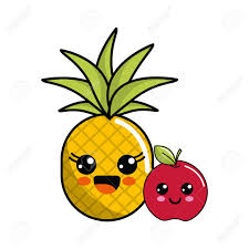 What kind of clip art do you use for pineapple? Cute Kawaii Happy Pineapple And Apple Icon Royalty Free Cliparts Vectors And Stock Illustration Image 77142983