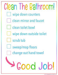 Kids Bathroom Cleaning Checklist Printable Cleaning
