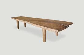 Rustic coffee table with hollow log base. Live Edge Teak Wood Coffee Table Or Bench 8med Andrianna Shamaris